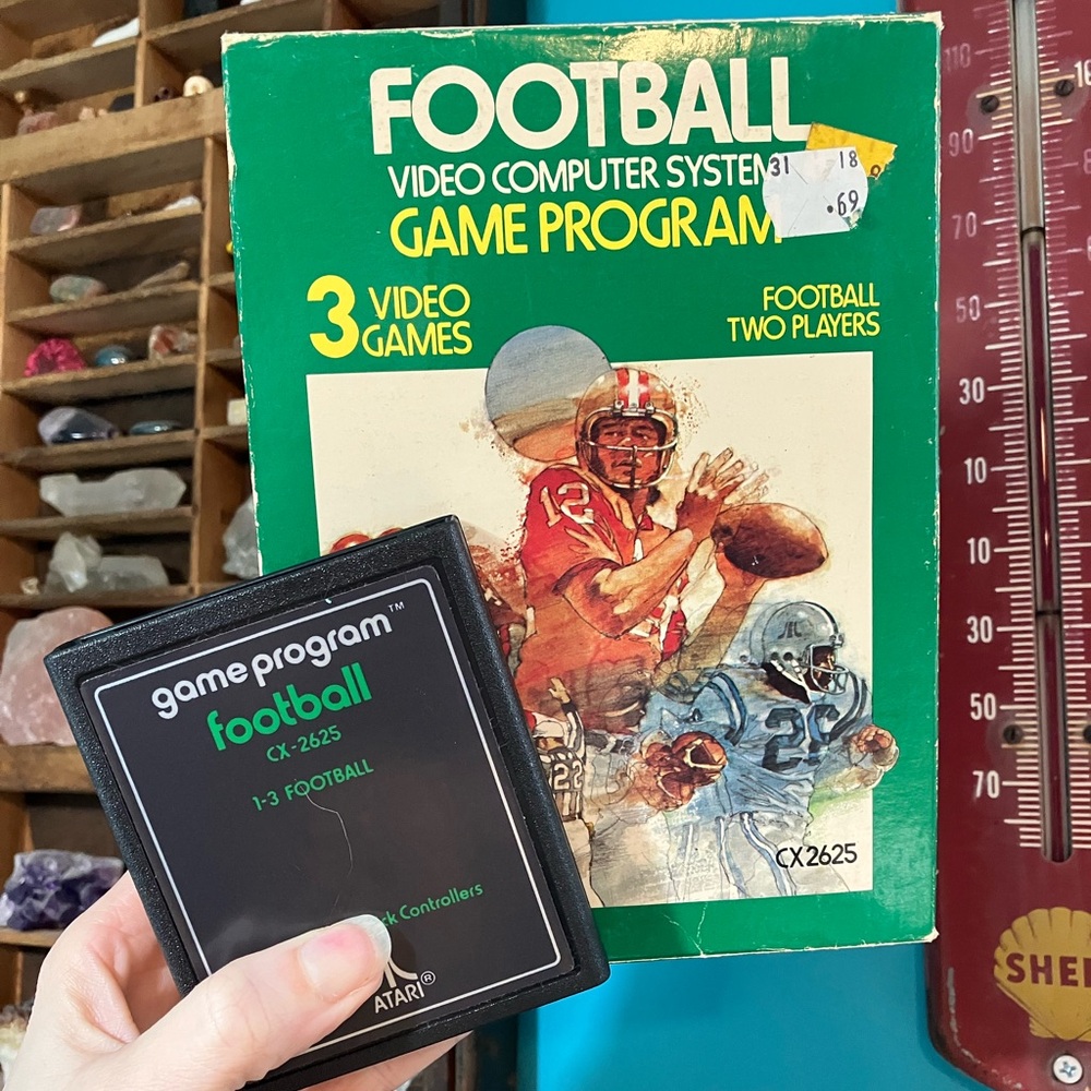 Vintage 1978 Atari 2600 Football Game Cartridge in BOX Retro Games